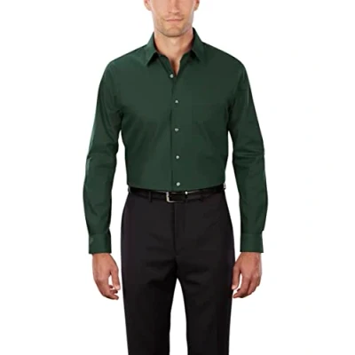 Image of Van Heusen Men&#039;s Dress Shirt Regular Fit Poplin Solid, Mist, 16.5&quot; Neck 34&quot; 35&quot; Sleeve
