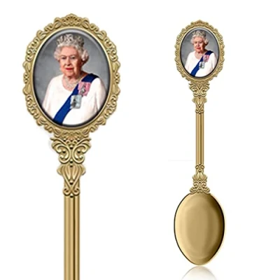 Image of Celebrate The Life of Queen Elizabeth II 1926 2022 Commemorative Decorative Tea Spoon A Memorable Souvenir Gift for Home Décor Collection (by LILAJ)