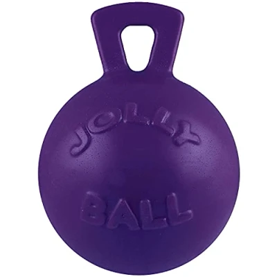 Image of Jolly Pets Tug n Toss Heavy Duty Dog Toy Ball with Handle, 4.5 Inches/Small, Purple