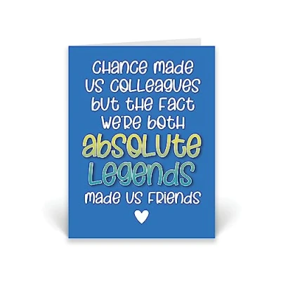 Image of Rib ticklerz Funny Card For Colleague Work Bestie Birthday Cards Office Banter Joke Both Absolute Legends Made Us Friends Coworker Leaving CD43