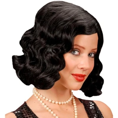 Image of Roaring 20s Black Wig for Hair Accessory Fancy Dress