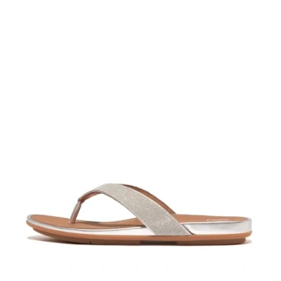 Image of Fitflop Women&#039;s Gracie SHIMMERLUX FLIP Flops, Silver, 3 UK