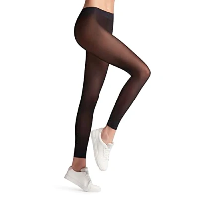 Image of FALKE Women&#039;s Matt Deluxe 30 DEN W LE Sheer Plain 1 Pair Leggings, Black (Black 3009), S