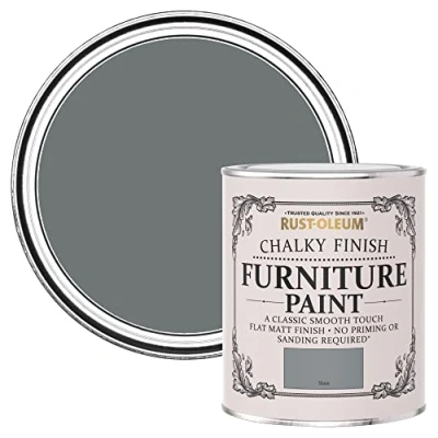Image of Rust Oleum Grey Upcycled Furniture Paint in Chalky Finish Slate 750ml