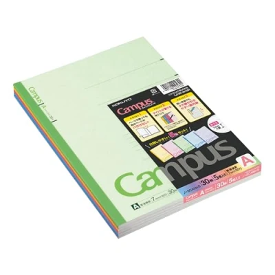 Image of KOKUYO [SET of 5] Campus Notepad Memo Book 30 Pages A rules 7mm Semi B5 with 5 Colors from Japan