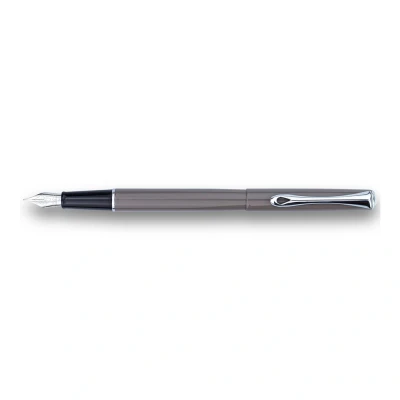 Image of DIPLOMAT D40704025 Traveller fountain pen, grey, taupe, with stainless steel nib, chic and elegant, durable grey taupe