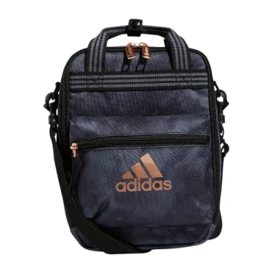 Image of adidas Unisex&#039;s Squad Insulated Lunch Bag Backpack, Stone Wash Carbon/Rose Gold, One Size