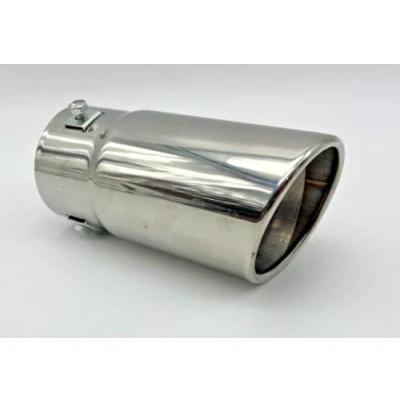 Image of Stainless Steel Rolled Tip Exhaust 76mm Exit Fit 40mm 70mm