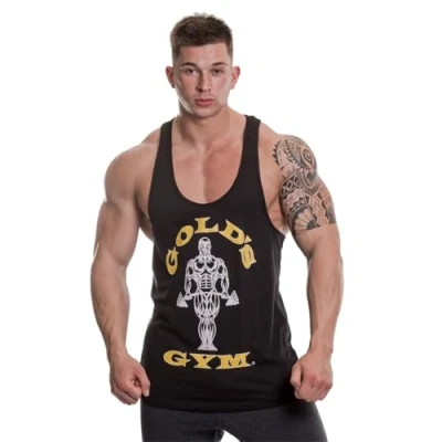 Image of Gold&#039;s Gym GGVST003 Men&#039;s Muscle Joe Premium Stringer Vest, Black, XL