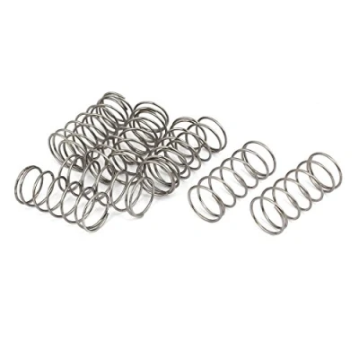 Image of sourcingmap Compression Spring,304 Stainless Steel,16mm OD,1mm Wire Size,35mm Free Length,Silver Tone,10Pcs