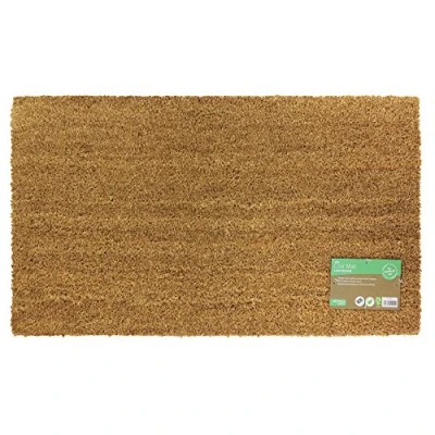 Image of JVL Manor Plain Natural Coir Latex Backed Door Mat, Plastic/Vinyl, Random Color, 40 x 70 cm