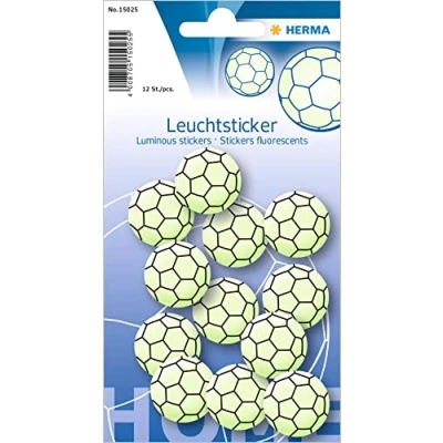 Image of Herma Reflective Stickers, Permanent Hold, 5 Fluorescent Stickers per Pack Motif Soccer Balls