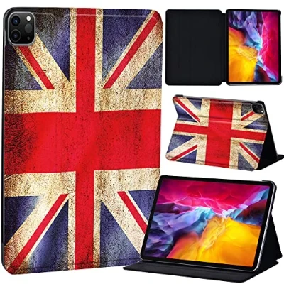 Image of PU Leather + hard shell Ultra slim lightweight Folio Flip Tablet Stand Smart Cover Case Fit iPad Air 4 10.9&quot; (2020) / Pro 11&quot; (2018 2020 2021) (vintage union jack)