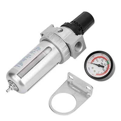 Image of 1/2 Water Trap + Compressed Air Filter Regulator Combo, BSP 1/2&quot; Compressor Moisture with Mount Connection Adjustable Pressure Control Knob Kit