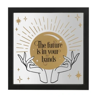 Image of Enchanting Multicolor Fortune Teller Mirrored Wall Hanging 35cm x (1 Pc.) Glass &amp; MDF Material, Mesmerizing Design Mystical Home Ambiance Perfect for Office