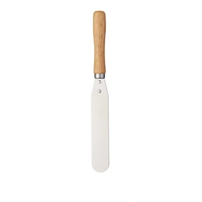 Image of KitchenCraft Small Palette Knife / Cake Spatula, Metal with Wooden Handle, 13.5 cm Blade, Silver/Beige, 23 (9 inches)