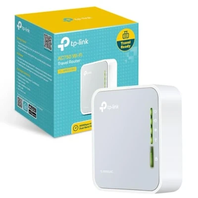 Image of TP Link AC750 Dual Band Wi Fi Travel Router (Support Mode/Hotspot/Range Extender Mode/Client Mode/Access Point Mode, 1 USB 2.0 Port/1 Micro Port, WPS Button, UK Plug (TL WR902AC))