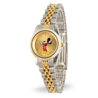Image of Disney Women&#039;s MM0061 Two Tone Mickey Mouse Watch with Date Movement, Gold, No Size, dress