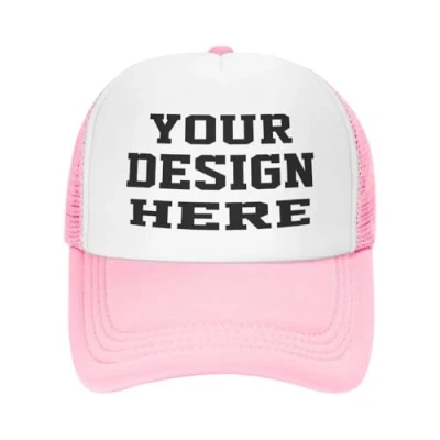 Image of KYZMZC Custom Baseball Cap Design Your own Hats, Logo, Personalized Cap, Pink