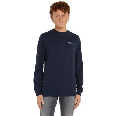 Image of Tommy Jeans SLIM Linear TEE Long sleeved top, Men&#039;s, Size: 34, Dark night navy