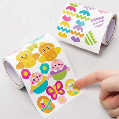 Image of Baker Ross Easter Stickers Rolls Pack of 600, Craft Supplies (AT502)