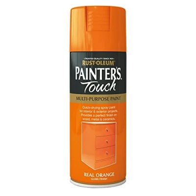 Image of Rust Oleum AE0040018E8 400ml Painter&#039;s Touch Spray Paint Real Orange Gloss