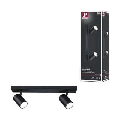 Image of Paulmann Zyli 2 Ceiling Lamp IP44 Dim. Matte Black