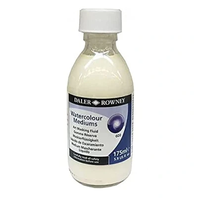 Image of Daler Rowney Aquafine Watercolour Medium, Glass Jar with Child Lock Cap, 5.92oz 175 ml, Art Masking Fluid