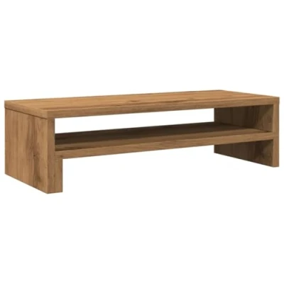 Image of vidaXL Monitor Stand Computer Display Riser Artisian Oak/Brown Engineered Wood 54x22x15 cm Improved Viewing Comfort &amp; Ample Storage