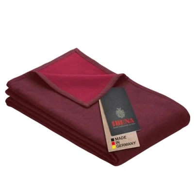 Image of Ibena organic cotton blanket &quot;Cotton Pur&quot; wine red/red size 140x200 cm