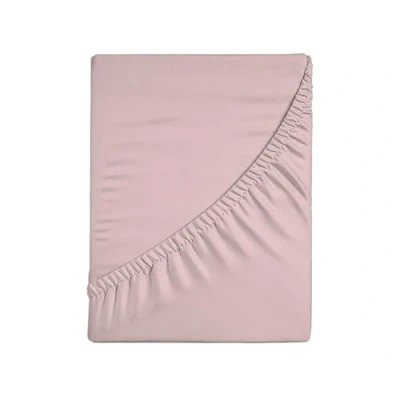 Image of Fitted Sheet for Double Bed, Plain Dyed Bottom Sheet, 4 Sides, 100% Cotton Jersey, 170/180 x 190/200 cm, Pink