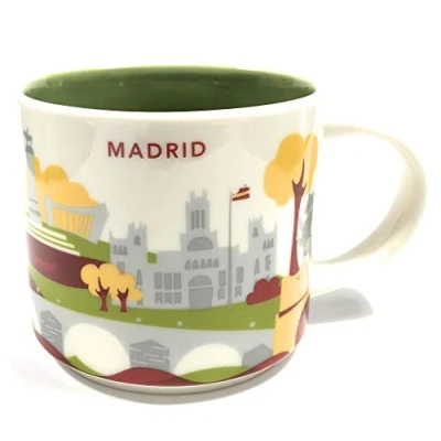 Image of Starbucks You Are Here&#039; Yah City Mug Madrid, Spain. 14Oz White