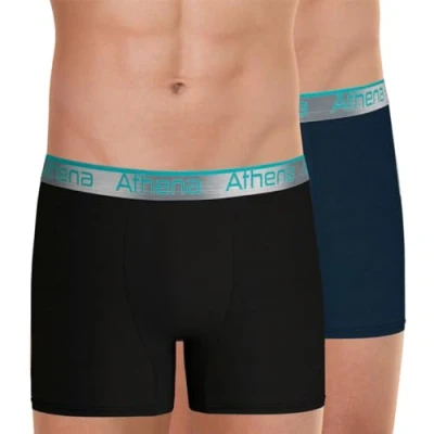 Image of Athéna Men&#039;s ADJUST Underwear, NOIR/PETROLE,