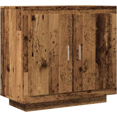 Image of vidaXL Sideboard Old Wood Cabinet 80x40x75 cm Modern Engineered Storage Unit for Living Room, Bedroom, Office Brown