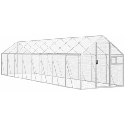 Image of vidaXL Aviary Silver 1.79x8x1.85 m Aluminium