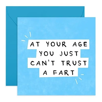 Image of Central 23 Funny Birthday Card for Him &#039;Trust A Fart&#039; Cheeky Mum Dad Comes with Fun Stickers