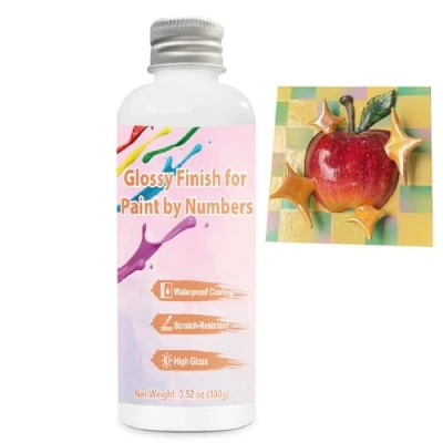 Image of WAN2TLK Painting by Numbers for Adults Sealer, Designed Paint Number, Non Yellowing Scratch Resistant Dries Clear Beginners Including Brush 100g Gloss Finish (100g Glossy Finish)