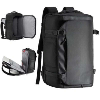 Image of GHERSON Travel Backpack For Air Travel,Durable Large 40L TSA Flight Approved Carry on Luggage Hand,Water Resistant Business Rucksack,Weekender Bag Daypack，Fits 17.3 Inch Laptop, Black, XL,
