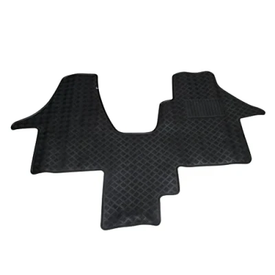 Image of VW Transporter Van Rubber Flooring (T5 T6 Heavy Duty Tailored Mats Non Slip Carpet Black)