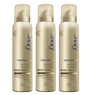 Image of 3 Pack of Dove DermaSpa Summer Revived 48 hours Active Moisturisation Fair to Medium Body Mousse 150ml