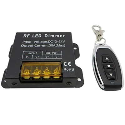 Image of LED Wireless Dimmer / Switch 12 V DC Voltage with Remote Control for All Dimmable Bulbs Plug and Socket (Wireless Black 30 A)