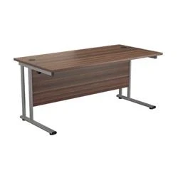 Image of Allegro 1400 X 800 Rectangular Cantilever Workstation Dk Wlanut/Silver