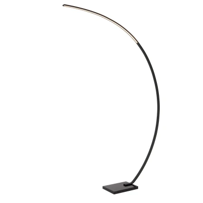 Image of Lucide LED arc lamp Curve, black, 2700 K, height 192, dimmable