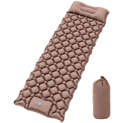 Image of YITAHOME Camping Mat, Ultralight Self Inflating Sleeping Mat with Built in Pump &amp; Bag, Large Pillow, Portable Mattress Inflatable Waterproof for Outdoor, Camping, Hiking (Desert Yellow)