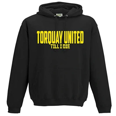 Image of Amelia Gould Apparel Torquay United Till I Die Premium Mens Hoodie XX Large Black