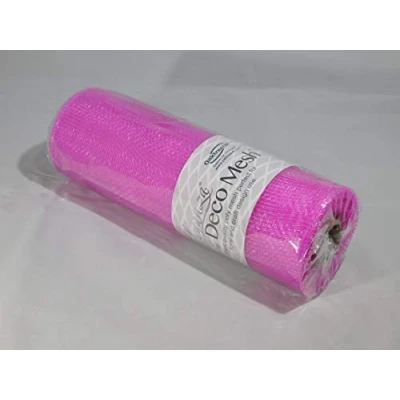 Image of 1 roll 25cm x 9.1 metres Fuchsia Bright Pink Deco Mesh Waterproof Netting Decomesh Ruffle Wreaths ELEGANZA