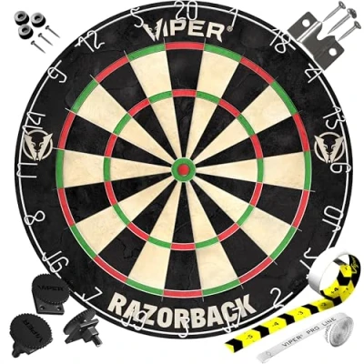 Image of Viper by GLD Products 42 6006 Dartboard with Staple Free Spider Razorback Sisal/Bristle Steel Tip, Multicolored, One Size