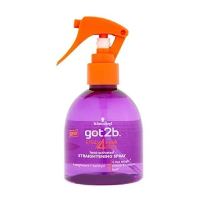 Image of Schwarzkopf Got2b Crazy 4 Sleek Days Heat Activated Straightening Spray 200ml
