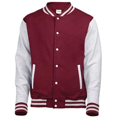 Image of AWDis Varsity Jacket JH043 (L, Burgundy / Heather Grey)