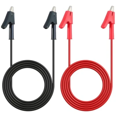 Image of Proster Alligator Clips Electrical 2PCS Crocodile Leads Double Ended Test Testing Current Wires 3.3ft/1m for Multimeter Clip Red &amp; Black